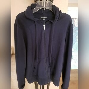 Fashion Nova Men's Dark Blue Zip-Up Sweater